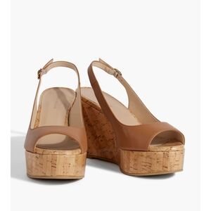Stuart Weitzman Rinna Elegant Tan Wedge Sandals